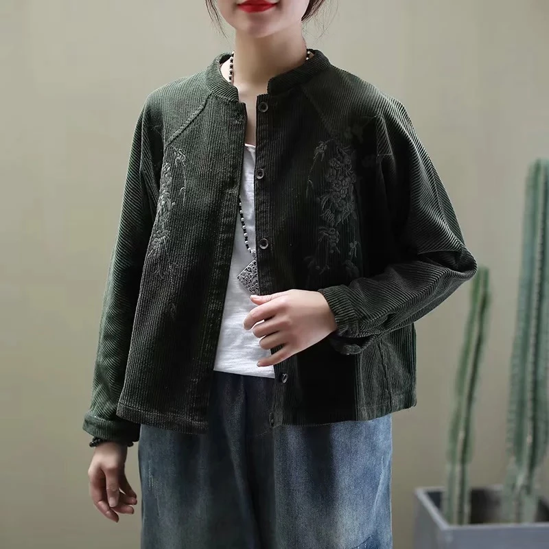 Женская Вельветовая куртка Max LuLu повседневная в стиле оверсайз китайском с