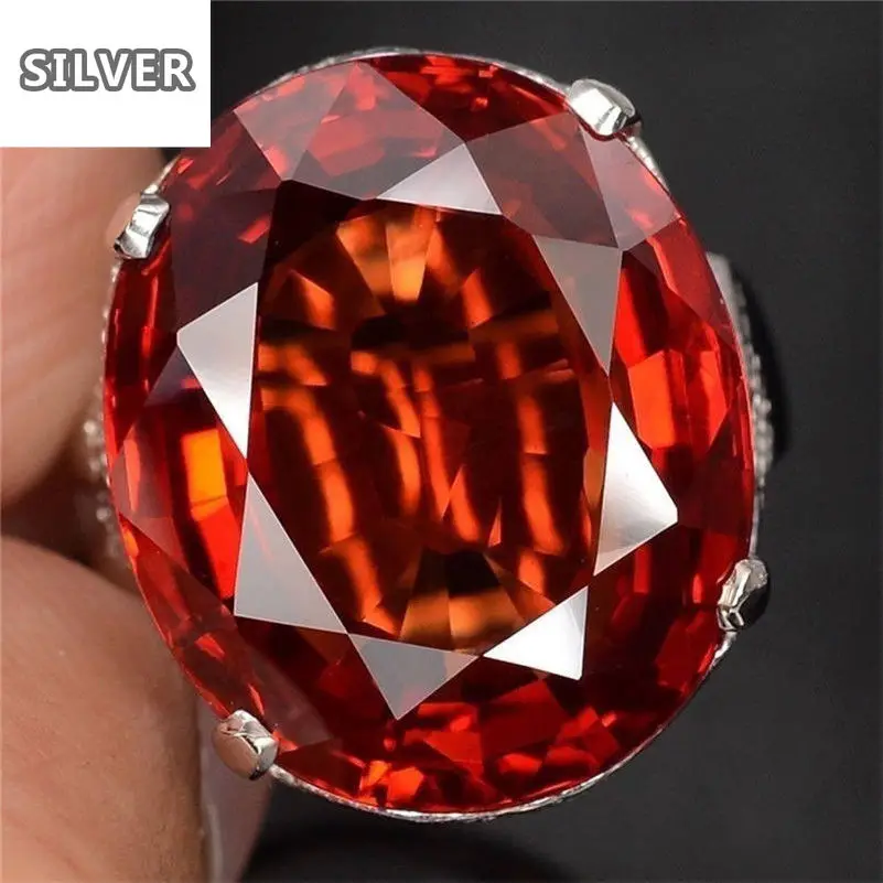 Европейское вечерние ское праздничное большое красное кольцо с рубином и