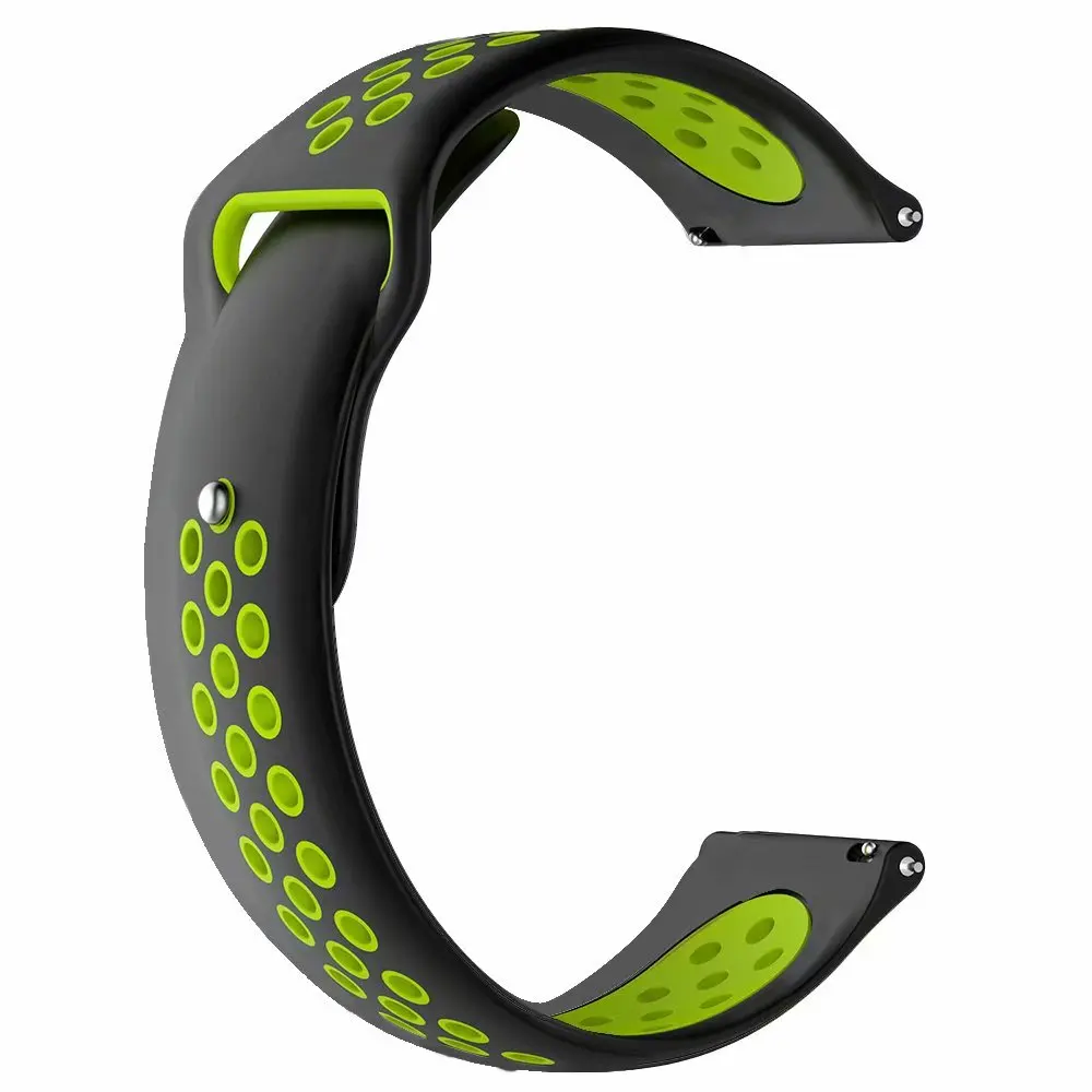 black green 22/20 мм Huami Amazfit band для samsung Шестерни спортивные S2 S3 Galaxy часы активное 2 42 мм 46 мм силиконовый ремешок для часов для Pebble Time huawei gt - Цвет ремешка: black green