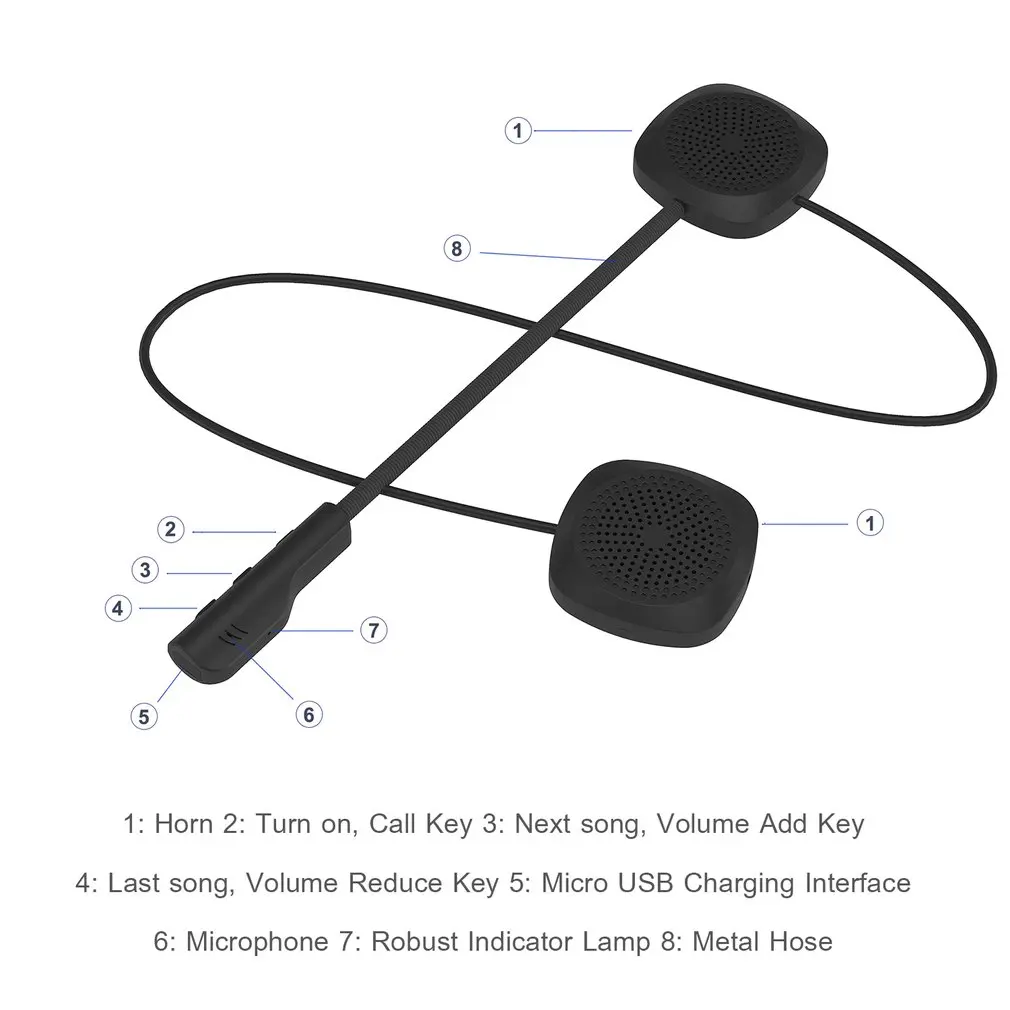 Audew 50 м водонепроницаемый Мото bluetooth беспроводной анти-помех шлем гарнитура Hands Free bluetooth V4.2 домофон для мотоцикла