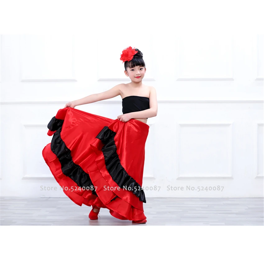 Детские костюмы на Хэллоуин для девочек Испанские танца живота детские красные