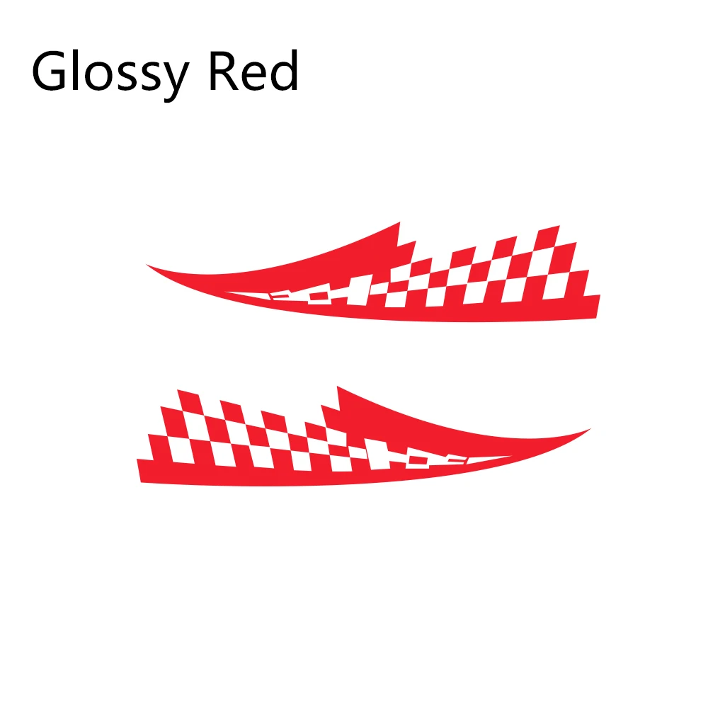 Glossy Red 2 шт. 17x77 см наклейки на капот автомобиля виниловая пленка авто гоночный Спорт Стайлинг наклейки все модели автомобиля Тюнинг аксессуары - Название цвета: Glossy Red