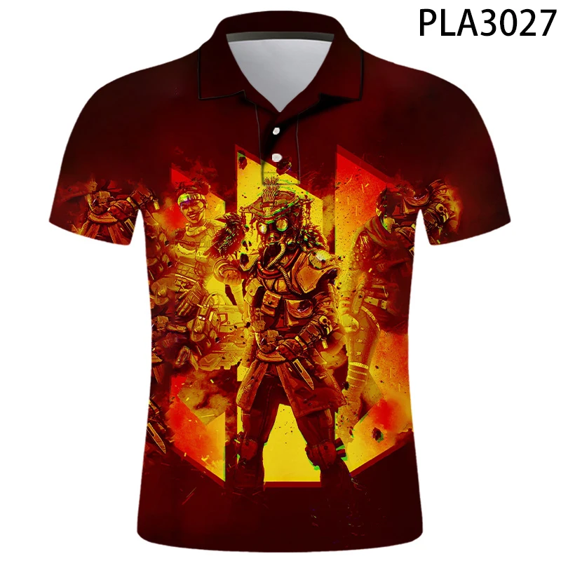 

Мужская рубашка-поло с коротким рукавом, с 3D-принтом