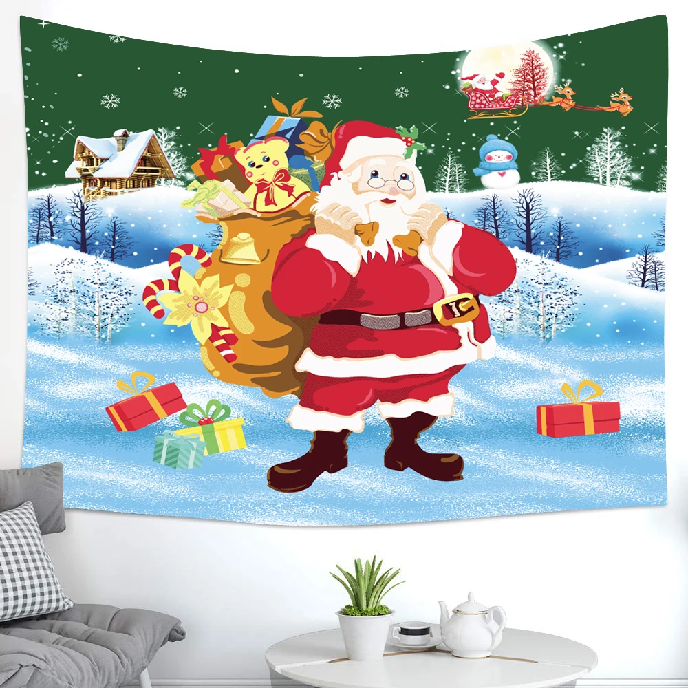 Рождественский гобелен с изображением Санты подарок настенный подвесной