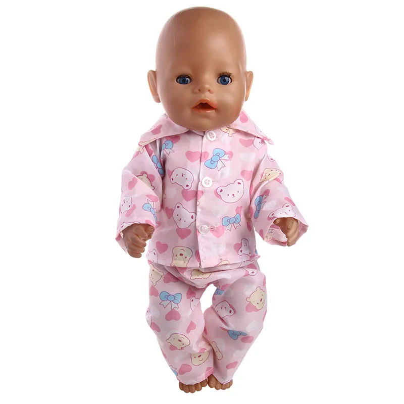 Кукольная Пижама с искусственным рисунком одежда для 18 дюймовых американских и 43 - Фото №1
