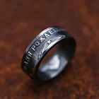 Винтажное мужское кольцо в виде монеты на годовщину, простое кольцо в виде букв из нержавеющей стали, индивидуальное модное байкерское ювелирное изделие, подарок бойфренду, оптовая продажа
