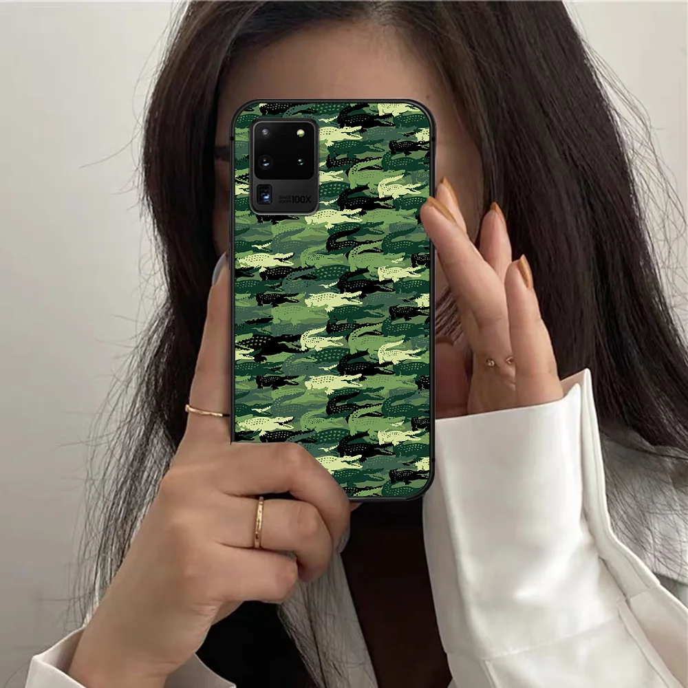 

French Luxury Brand LACOETE Phone Case For Samsung Galaxy S 7 21 Note 8 9 10 20 E FE Ultra Plus black Waterproof Fashion Cover