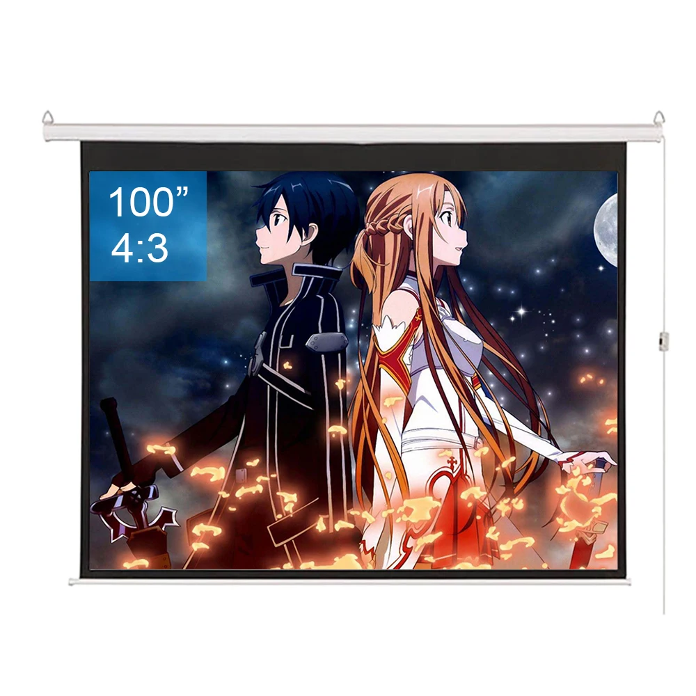 Экран проектора с электроприводом и функцией соотношения сторон 100 дюйма 4:3