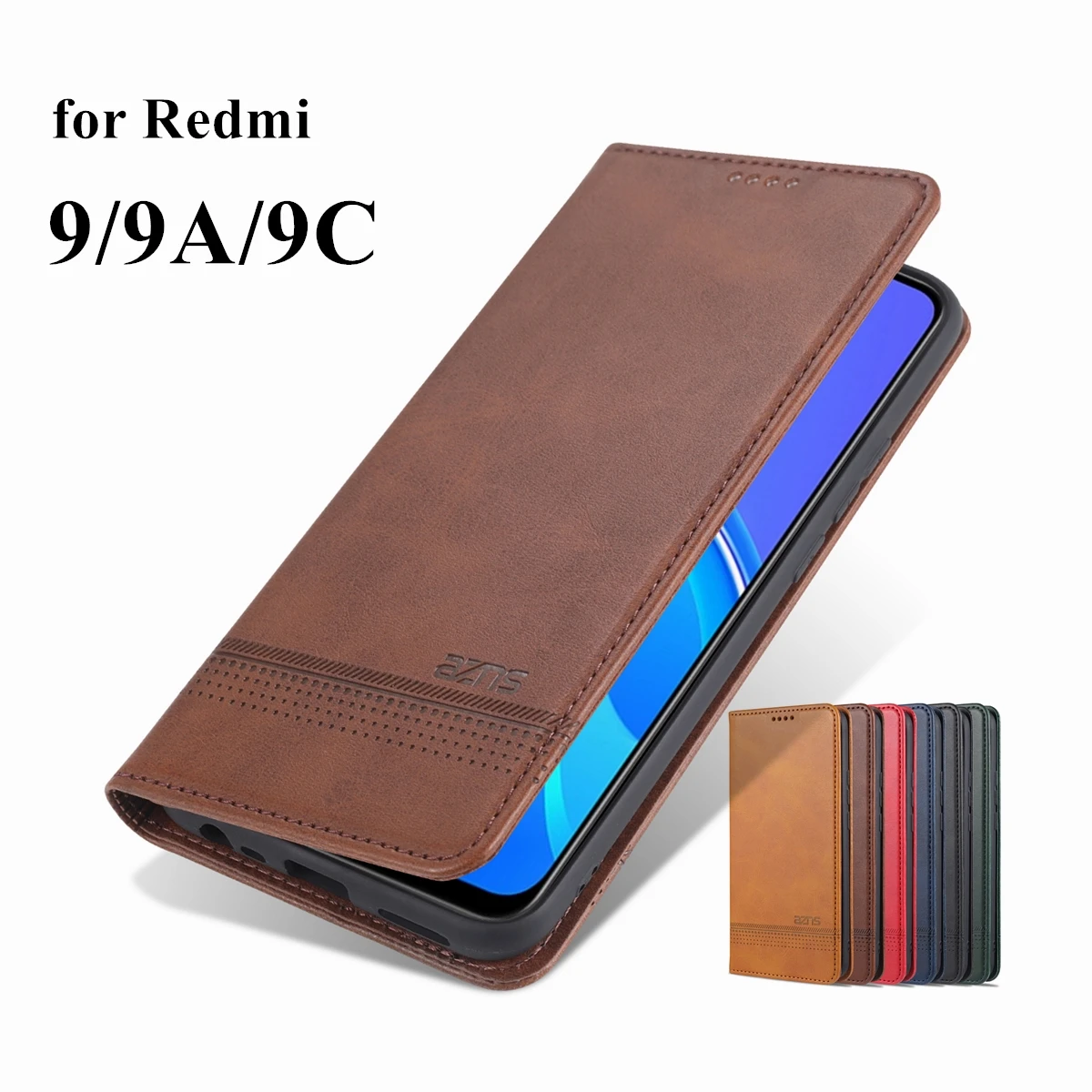 Роскошный Магнитный кожаный чехол для Xiaomi Redmi 9 Power 9T 9A 9C 10 Prime 10A 10C откидной Чехол