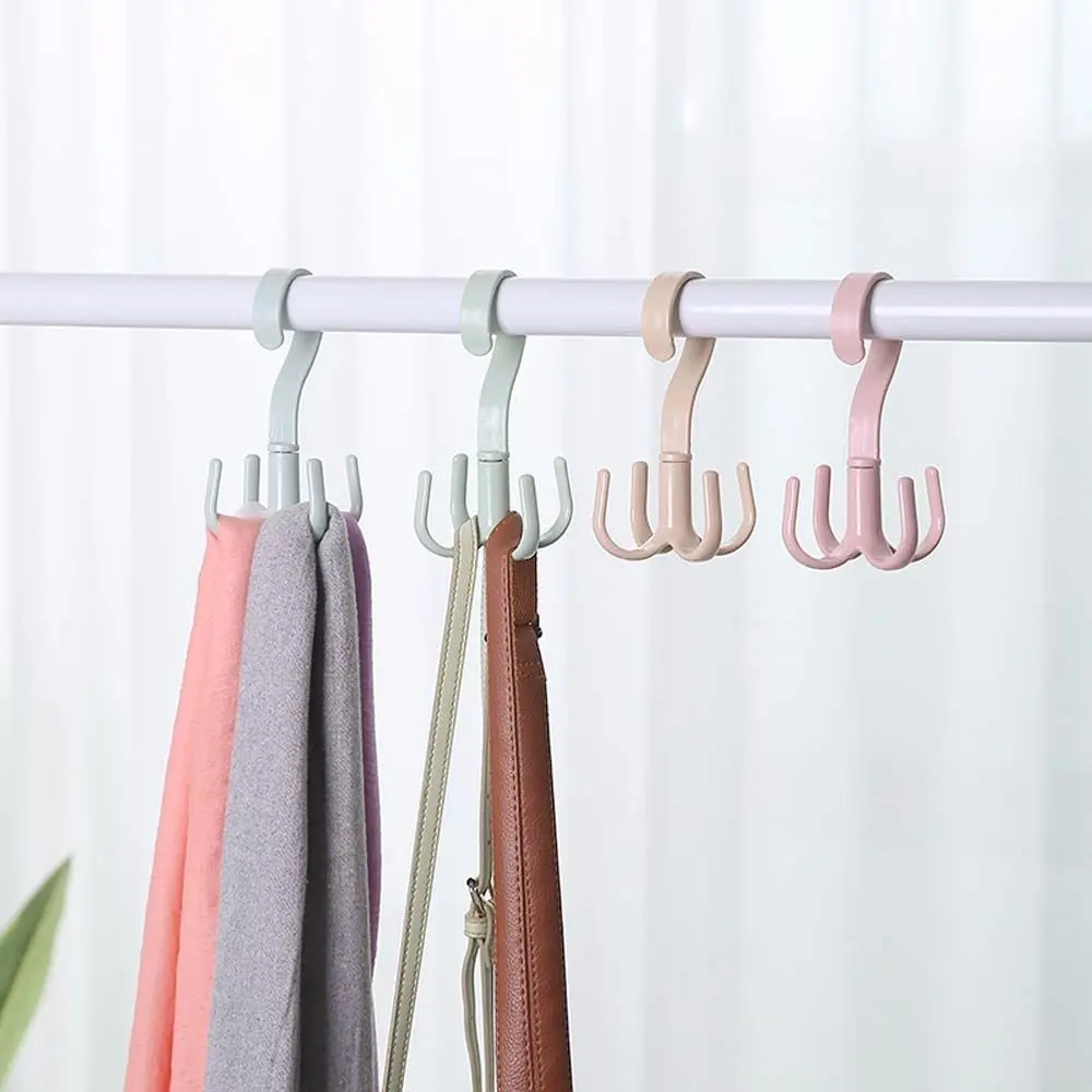 Four-claw Hook Multifunctional Coat Hook Household Wardrobes Hanging Bag Tie Holder Free Punch