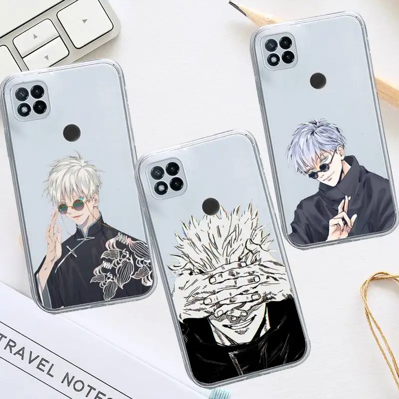 

gojo satoru Jujutsu Kaisen anime Phone Case Transparent for Xiaomi redmi note 8 9 10 11 t lite pro ultra mix 4 k40