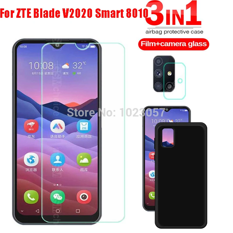 3 в 1 чехол стекло для ZTE Blade V2020 Смарт 8010 Экран защитное полная защита на лезвии