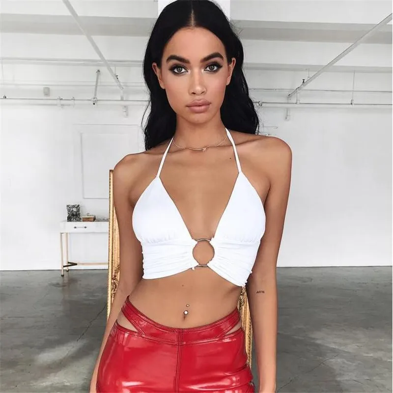 Женский укороченный топ с леопардовым принтом на бретелях открытой спиной