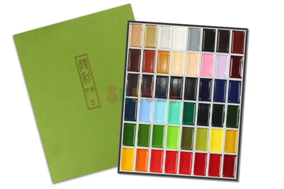 48 Colors Kuretake Solid Watercolor Paint pigment Sketch Drawing For Painting High Quality Art Supplies |
