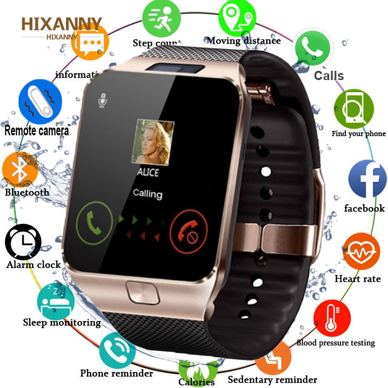 Умные часы DZ09 с Bluetooth умные Android телефонные звонки подключение 2G GSM SIM TF карта