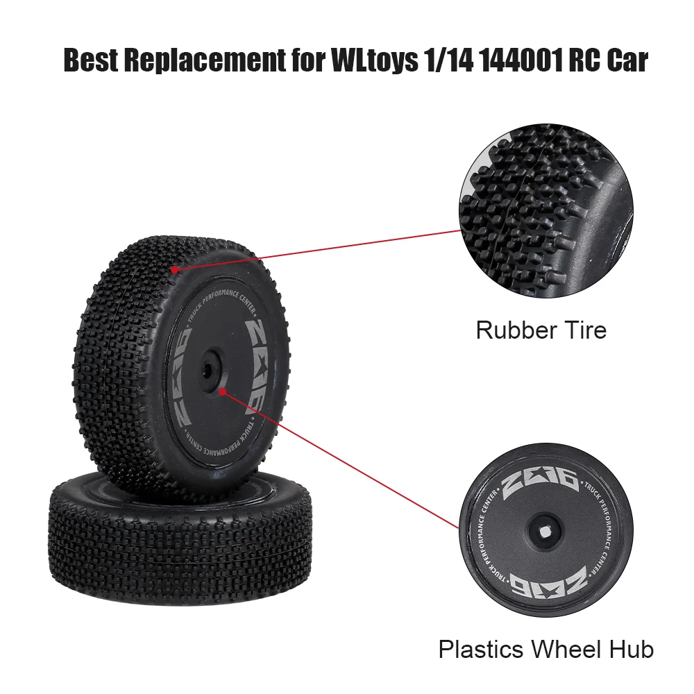 Wltoys 2 шт передние задние колеса для WLtoys 1/14 144001 RC автомобильные шины Шины