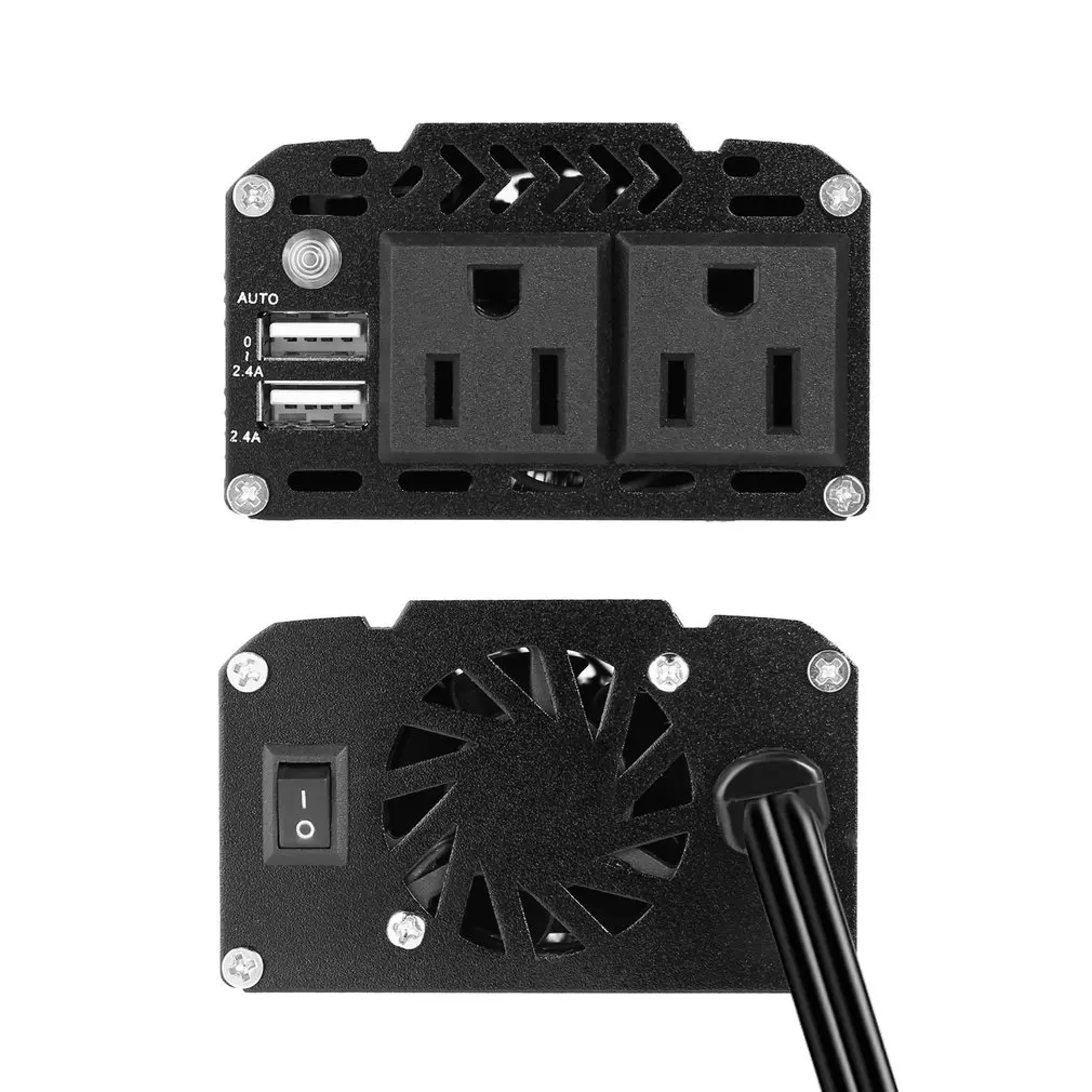 

Leshp Compact 400W Car Power Inverter Dc 12V To 110V Ac Dual Usb Charging Ports With Car Charger Portable Converter