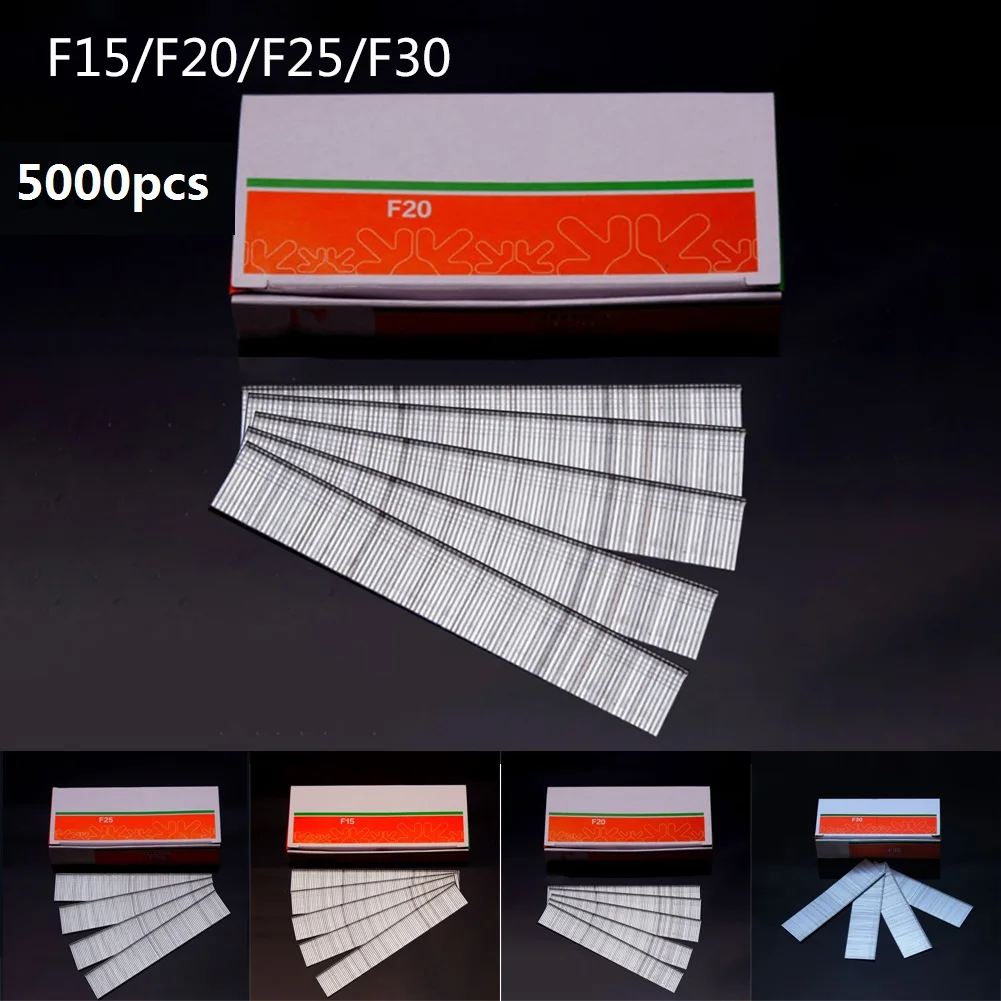 

5000pcs 15/25/20/30mm F15/F20/F25/F30 Straight Brad Nail Pins For Home Gardening Galvanized Staples Decorating Furniture