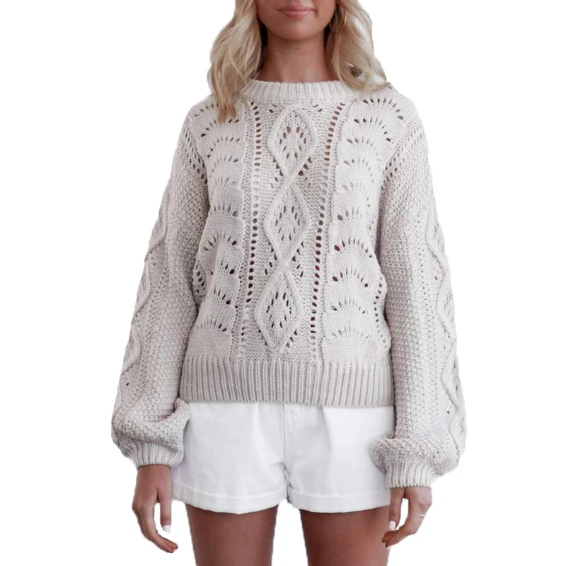 New fall 2019 casual knitted sweater women long sleeve womens clothing hollow pullovers tops | Женская одежда