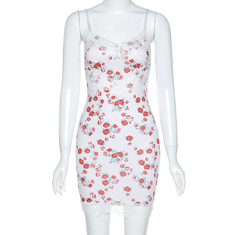 Женское летнее платье с цветочным принтом без рукавов на тонких