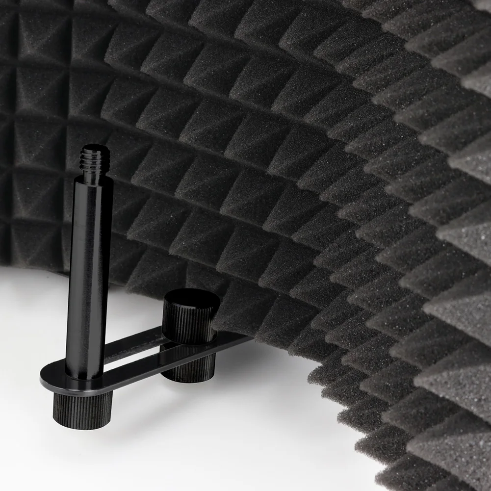 

Tabletop Microphone Filter Isolation Shield Studio Recording Adjustable Soundproof Acoustic Compact Foldable With Tripod Stand