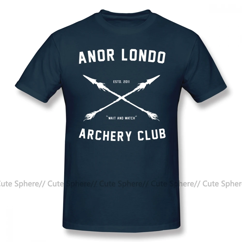 Dark Souls футболка ANOR LONDO ARCHERY CLUB Футболка 100 хлопок 5x Футболка мужская потрясающая с принтом с коротким рукавом Классическая футболка - Цвет: Navy Blue