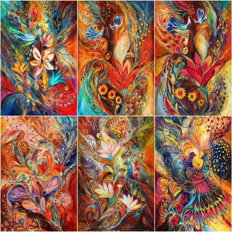 

CHENISTORY Paint By Number Peacock Animal Diy Pictures By Numbers Phoenix Kits Drawing On Canvas Handpainted Painting Art Gift H