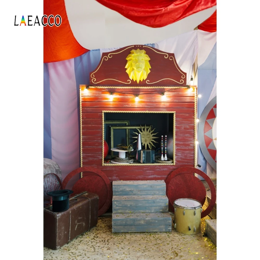 Laeacco цирк палатка сцены животных дети фотографии фоны день рождения Фотофон Фото