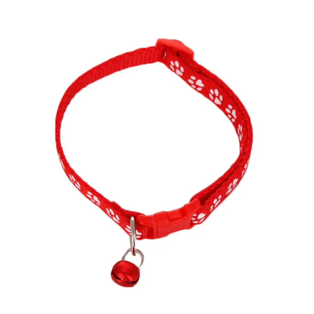 Red Cat Dog Collar With Bell Camo Camouflage Printed Neck Strap Polyester Adjustable Puppy Animal Dog Leash Safety Dog Supplies - Цвет: Red