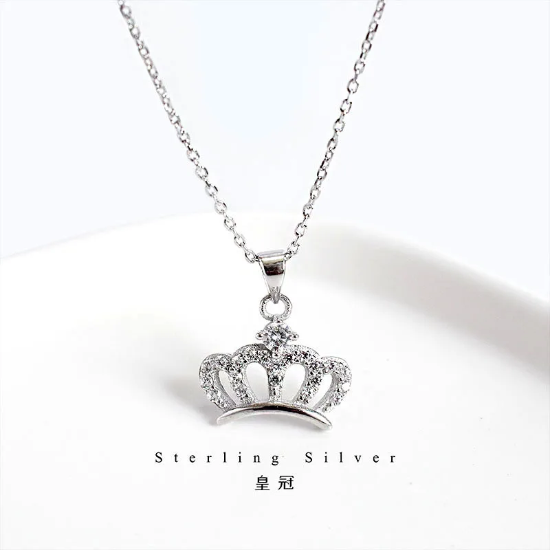 

Fine Necklace Crown Pave Zircon ,Brand New Thomas Style Glam Fashion Jewelry For Women 2021 Ts Gift In 925 Sterling Silver