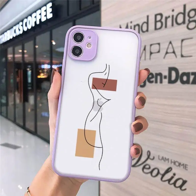 

Geometry Art AAbstract pattern Phone Cases matte transparent For iphone 7 8 11 12 plus mini x xs xr pro max cover