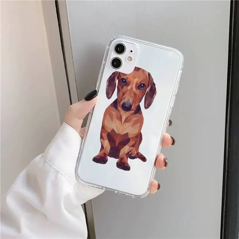 

cuteDachshund Silhouette Dog Phone Case Transparent soft For iphone 5 5s 5c se 6 6s 7 8 11 12 plus mini x xs xr pro max