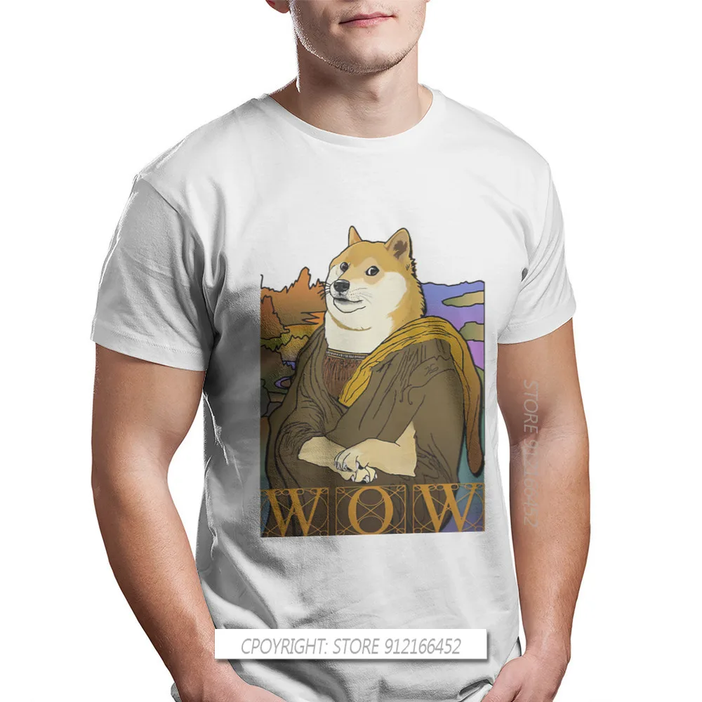 

Dogecoin Cryptocurrency Miners Meme Original TShirts Mona Doge Print Homme T Shirt New Trend Tops Size XS-3XL