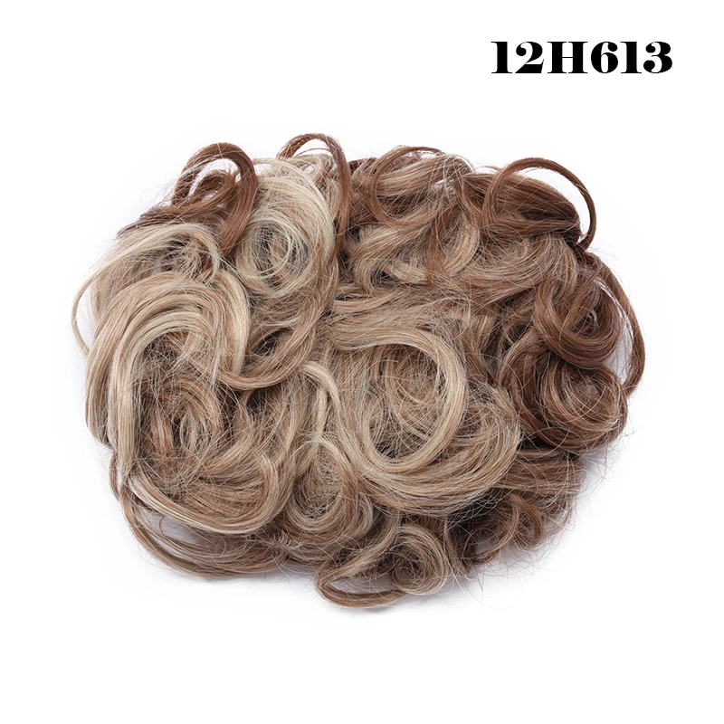 S-noilite вьющиеся шиньон Updo волосы булочка два пластиковых расчески клип в шиньон Наращивание волос Синтетические шиньоны для женщин поддельные волосы - Цвет: 12H613