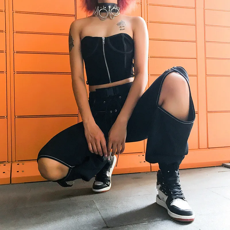 Штаны SHENGPALAE женские весенние винтажные с высокой талией | Женская одежда