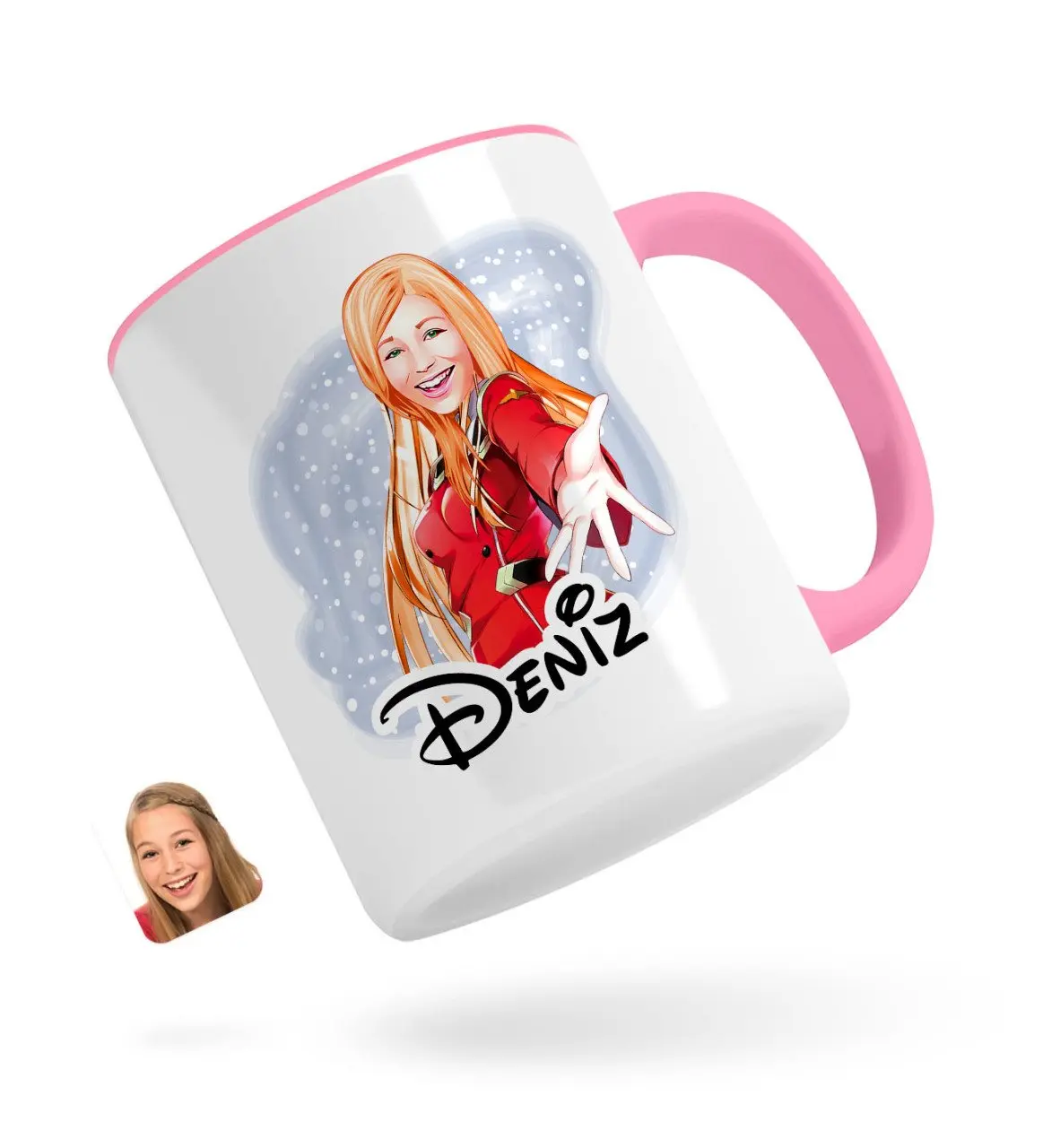 

Персонализированные Для женщин с карикатурой розовый кружка Bardak-34