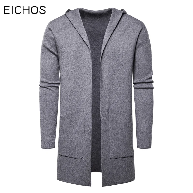 Мужской кардиган свитера пальто с карманом Модный осенне зимний свитер для