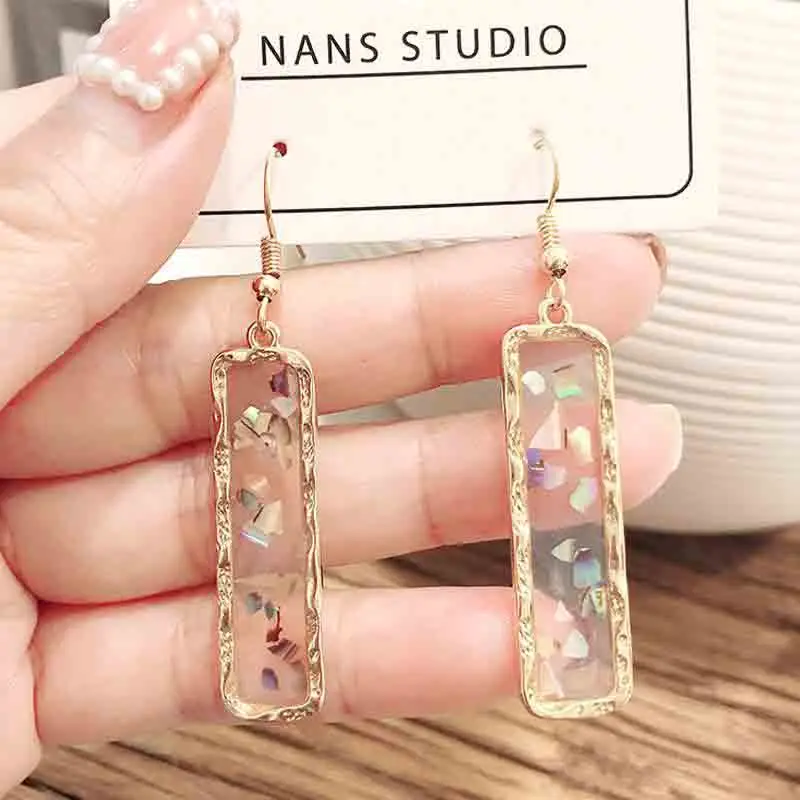 Винтажные богемные разноцветные акриловые серьги-подвески для женщин и девочек