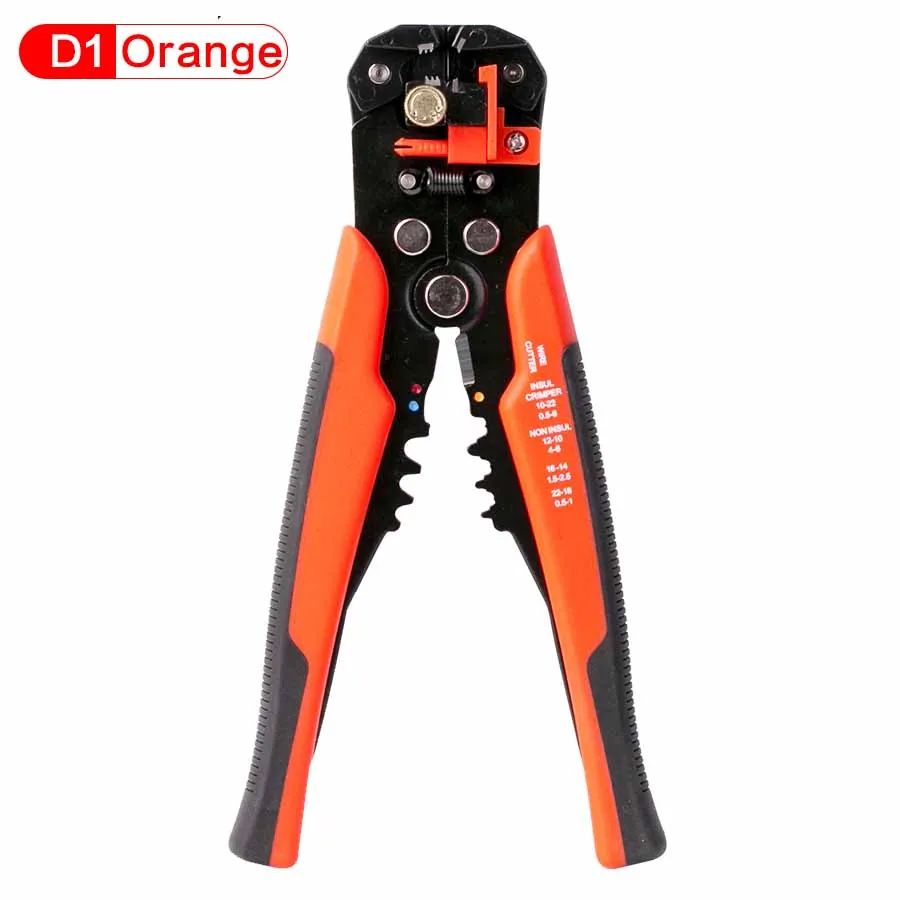 D1 Orange HS-D1 обжимной инструмент для кабелей резак автоматический инструмент для зачистки проводов многофункциональный инструмент для зачистки обжимные плоскогубцы 0,2-мм2 инструмент - Цвет: D1 Orange