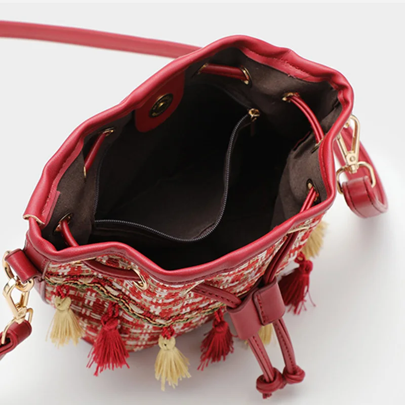 Роскошная Брендовая женская сумка стеганая твидовая деловая модная дамская