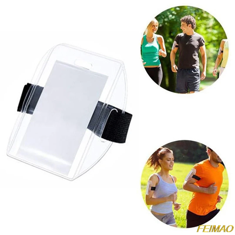 

1PC Arm Badge Holder Armband ID Card With Black Adjustable Strap For Work Pass