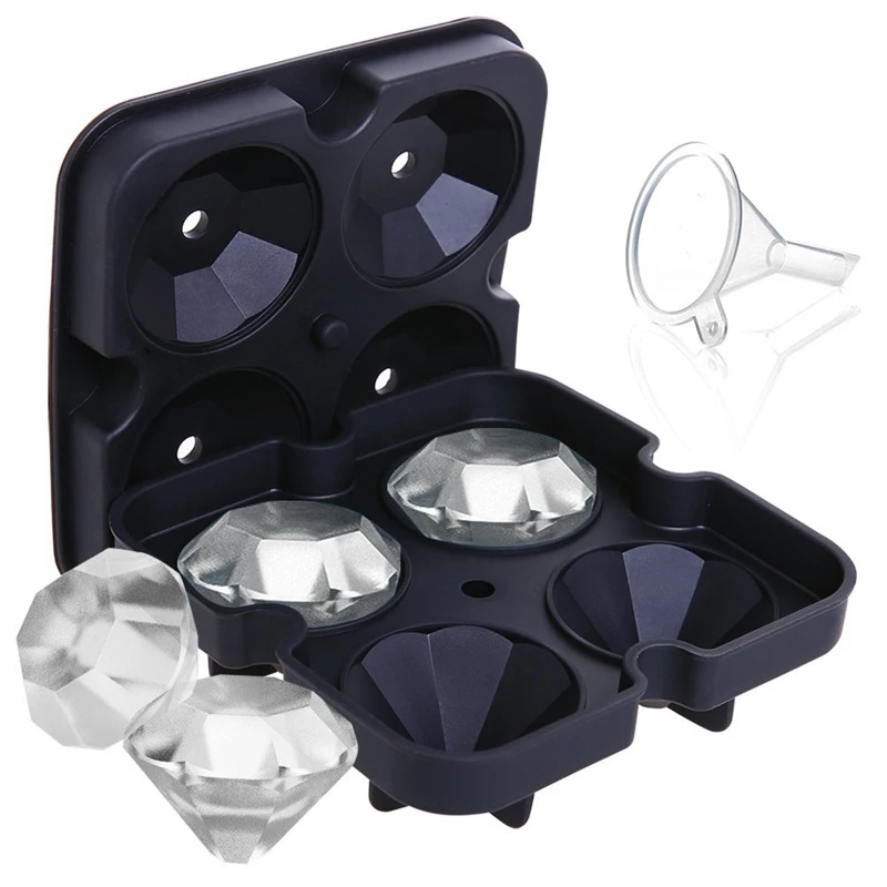 

Silicone Ice Mold 3D Diamond Ice Cube Tray Mold Cocktail Whisky Ice Cube Ball Maker Chocolate Ice Mold Kitchen Bar Accessories