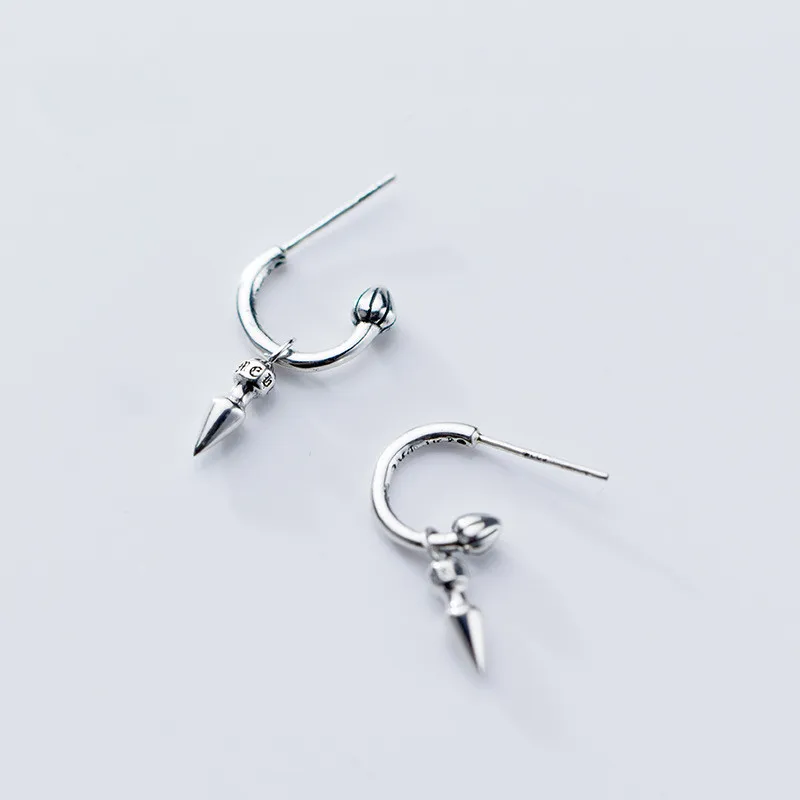 

100% 925 Sterling Silver Geometric Cute Stud Earrings for Women Girls Party Gift Wedding Jewelry pendientes boucle d oreille