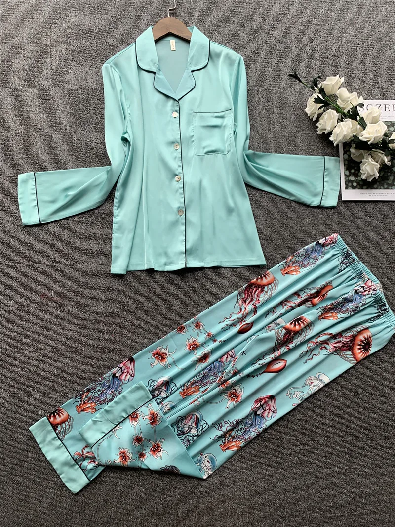 Атласные женские пижамные комплекты полосатая рубашка с коротким рукавом