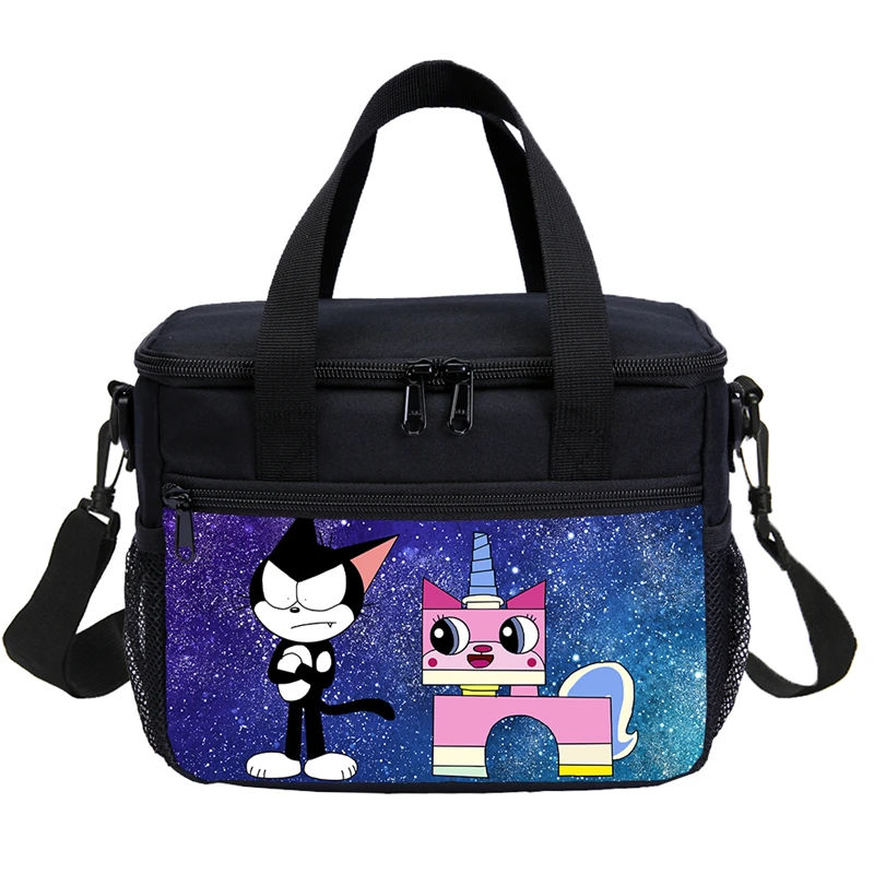 

Small Lunch Bag For Boys Girls Cute Anime Cartoon Cat Letter 3D Printing Ice Bag Insulated Thermal Picnic Lunchbox Sac A Main