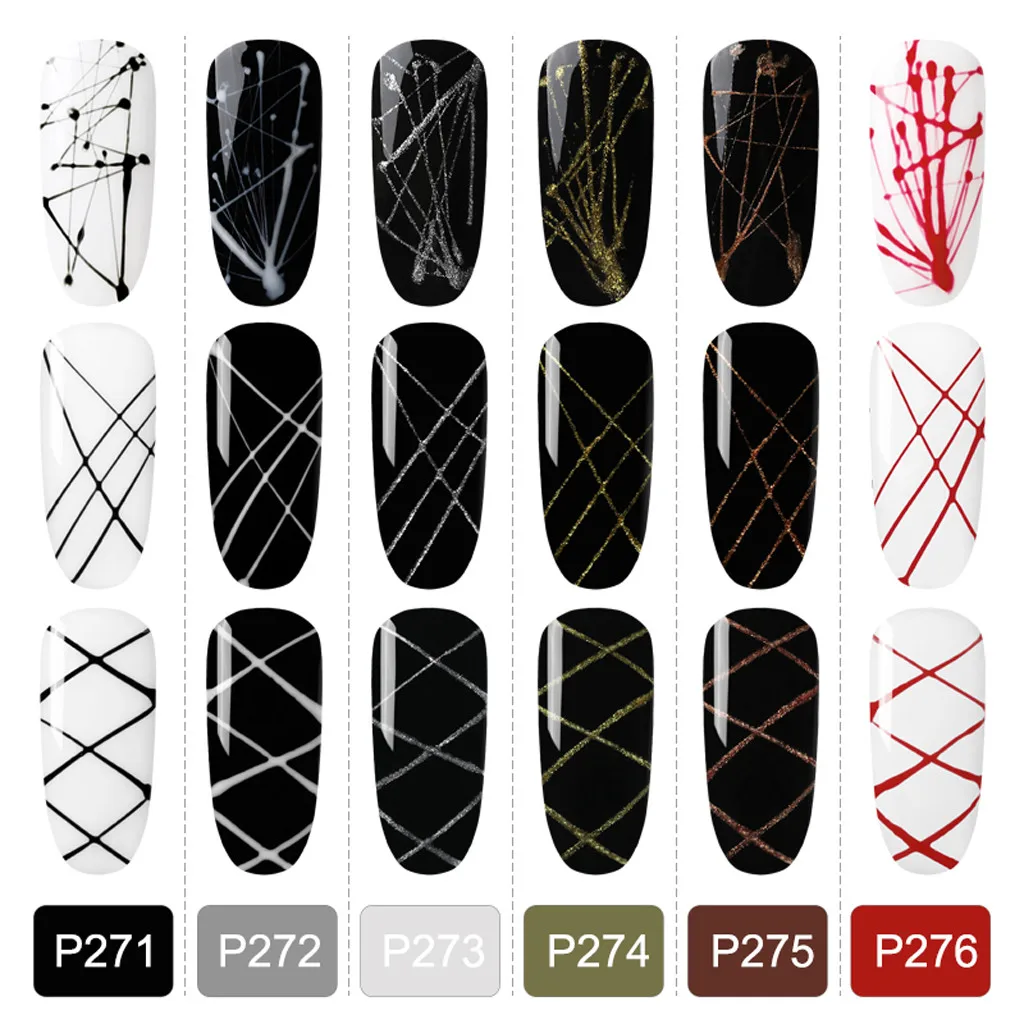 Гель-лак для ногтей сделай сам гель с металлическим дизайном линия рисования