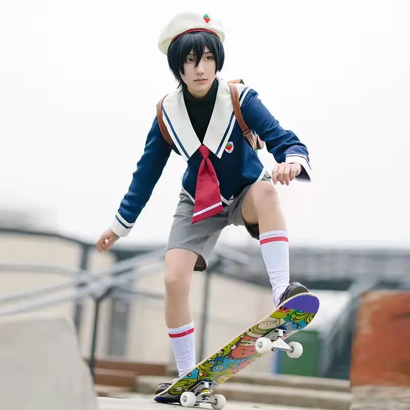 

Cartoon Anime SK∞ Infinite Skateboard MIYA Cosplay Costume Set Uniform School Uniform REKI Wig Cosplay Suit