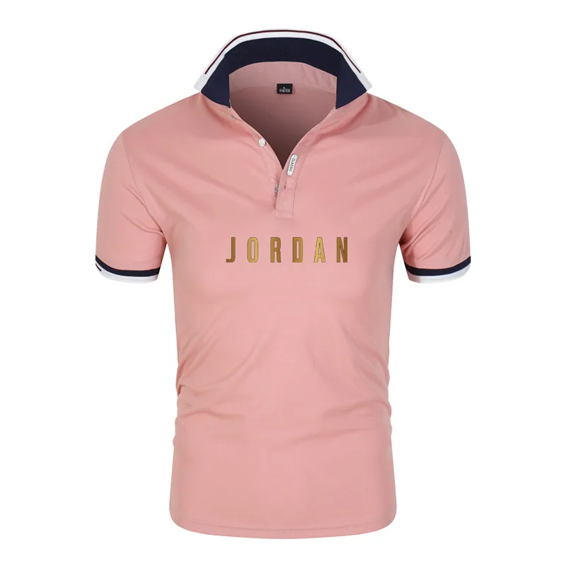 Мужская хлопковая рубашка поло с воротником стойкой быстросохнущая|Поло| |