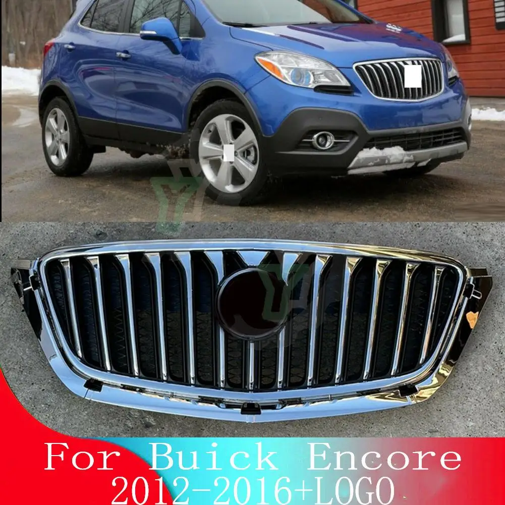 

With Logo For Buick Encore 2013 2014 2015 2016 Car Accessory Front Bumper Grille Centre Panel Styling Upper Grill 13 14 15 16