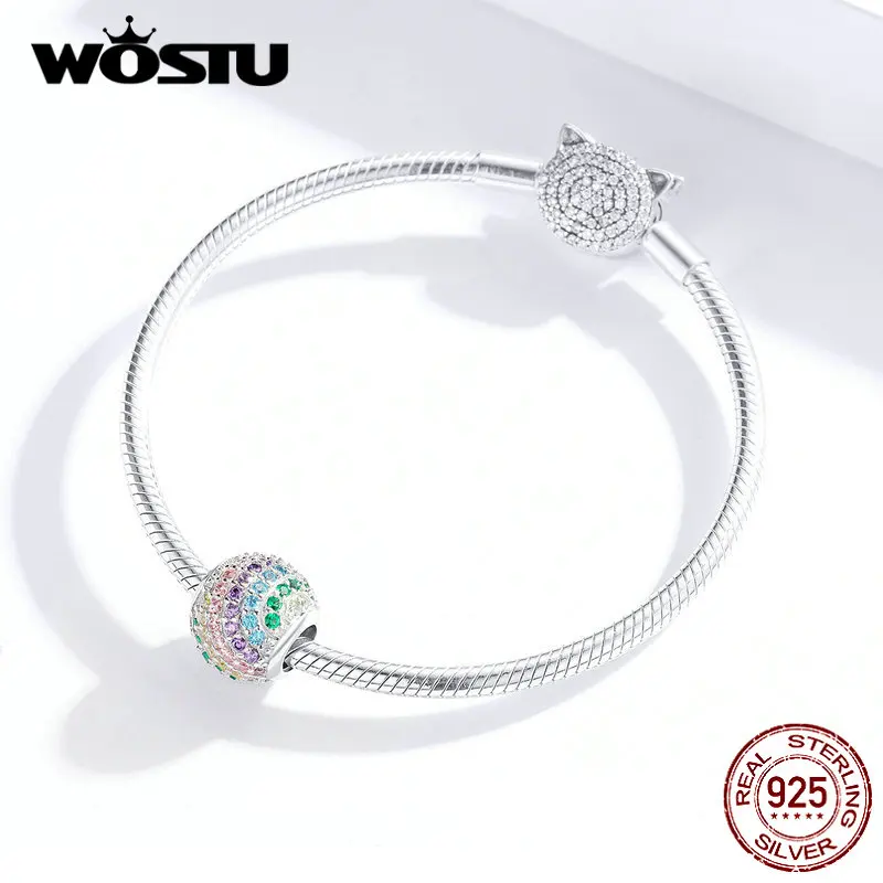 Бусина-Шарм Радуга из серебра 925 пробы с фианитами | Украшения и аксессуары